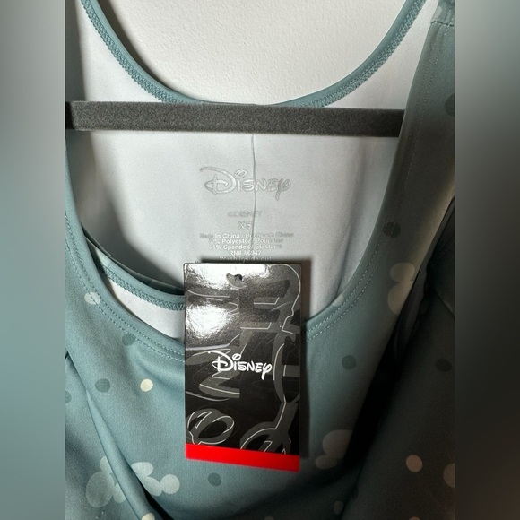 Disney Blue Mickey Mouse Activewear Set Sports Bra & Biker Shorts Size XS - Picture 5 of 10